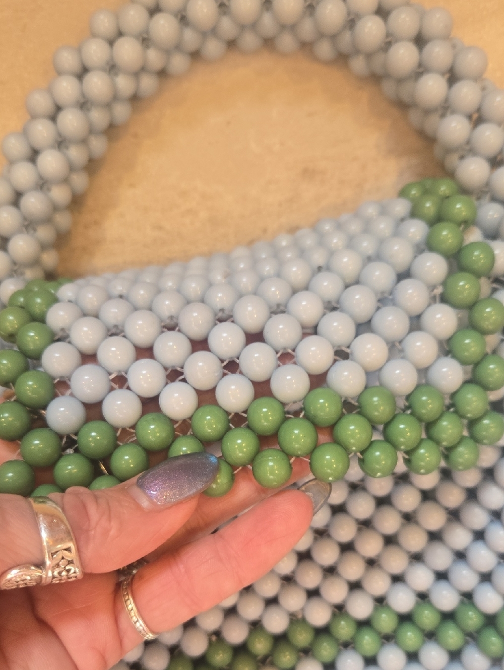 Kate Spade New York X Target Colorblock Beaded Blue/Green Versatile Bag - Picture 3 of 10